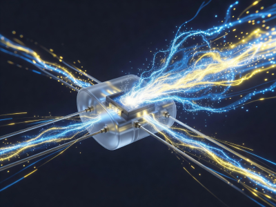 Abstract visualization of energy flowing through an LED diode