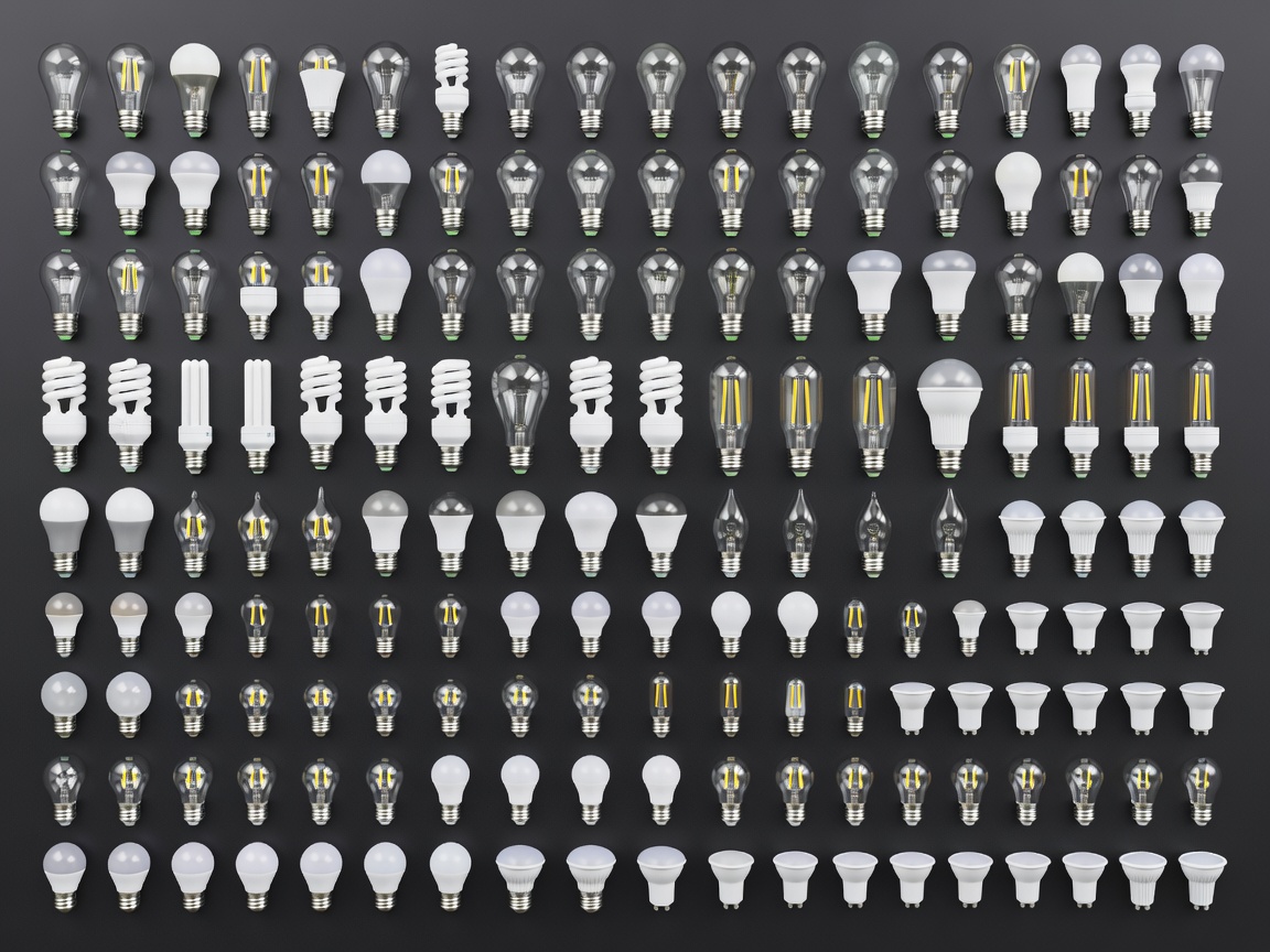 Various shapes of LED bulbs